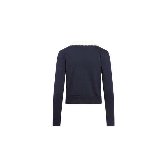 Olivia Latinovich Ms. Pennyworth Cardigan Navy Cropped - XS - Navy - Picture 2 of 4